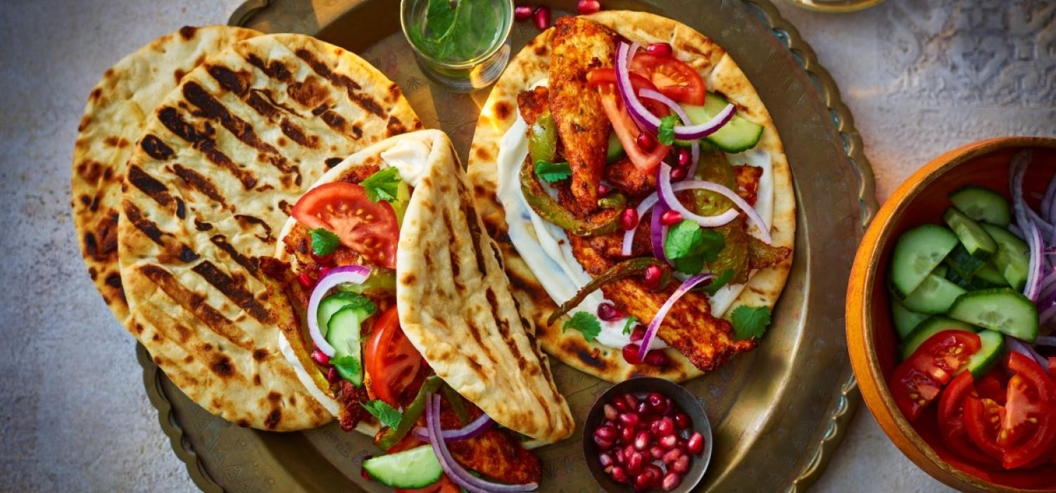 Air Fryer Shawarma Chicken Flatbreads