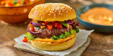 Spicy Burger with Chilli Mayo